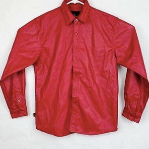 Lavishly styled red button down shirt